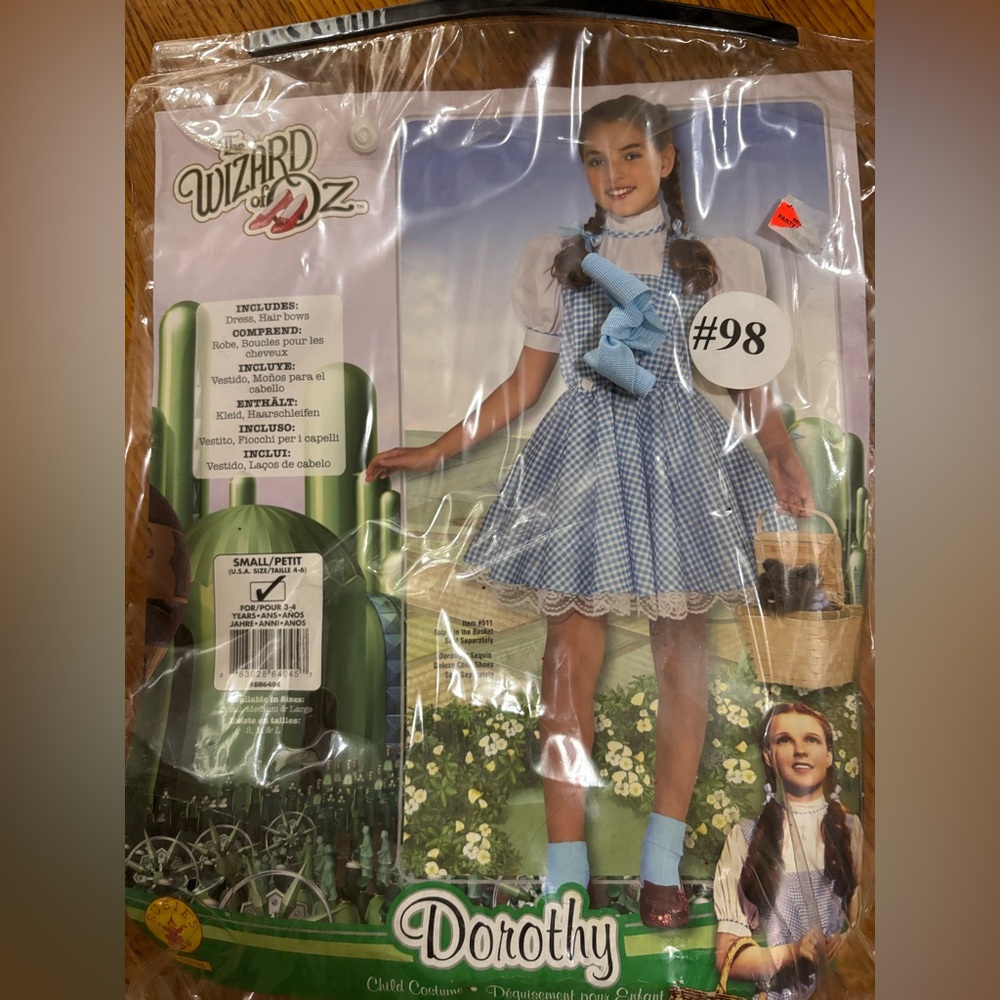 Dorothy Costume – Child Size 4–6 with Sequin Shoes (S)